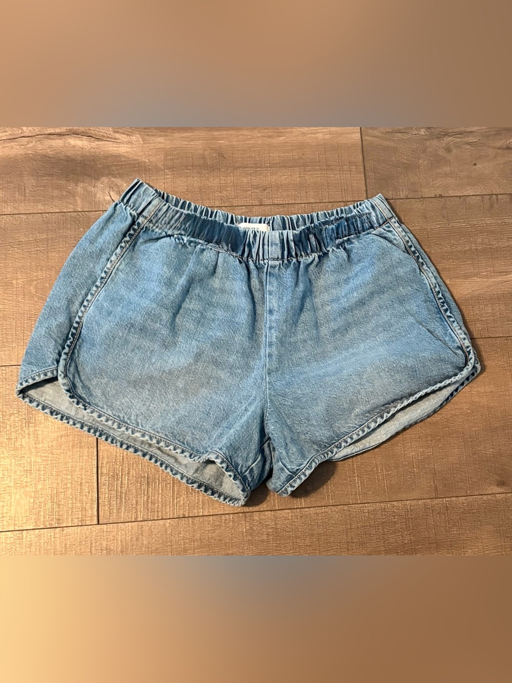 Denim Athletic Shorts - Women's Casual Elastic Waist
